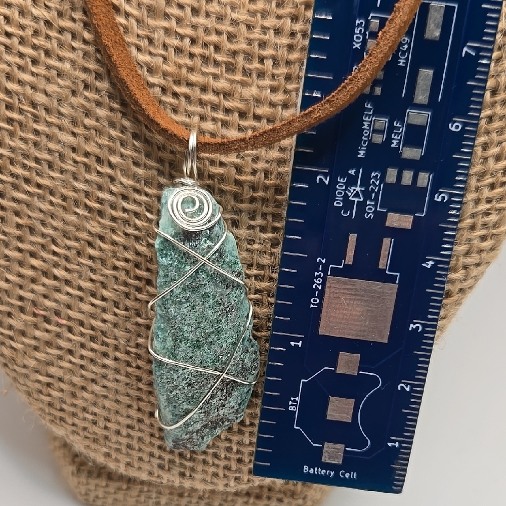 Hand Crafted Wire-Wrapped Green Fuchsite Pendant #218
